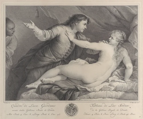 Tarquin and Lucretia by Pieter Tanjé, print, 1752