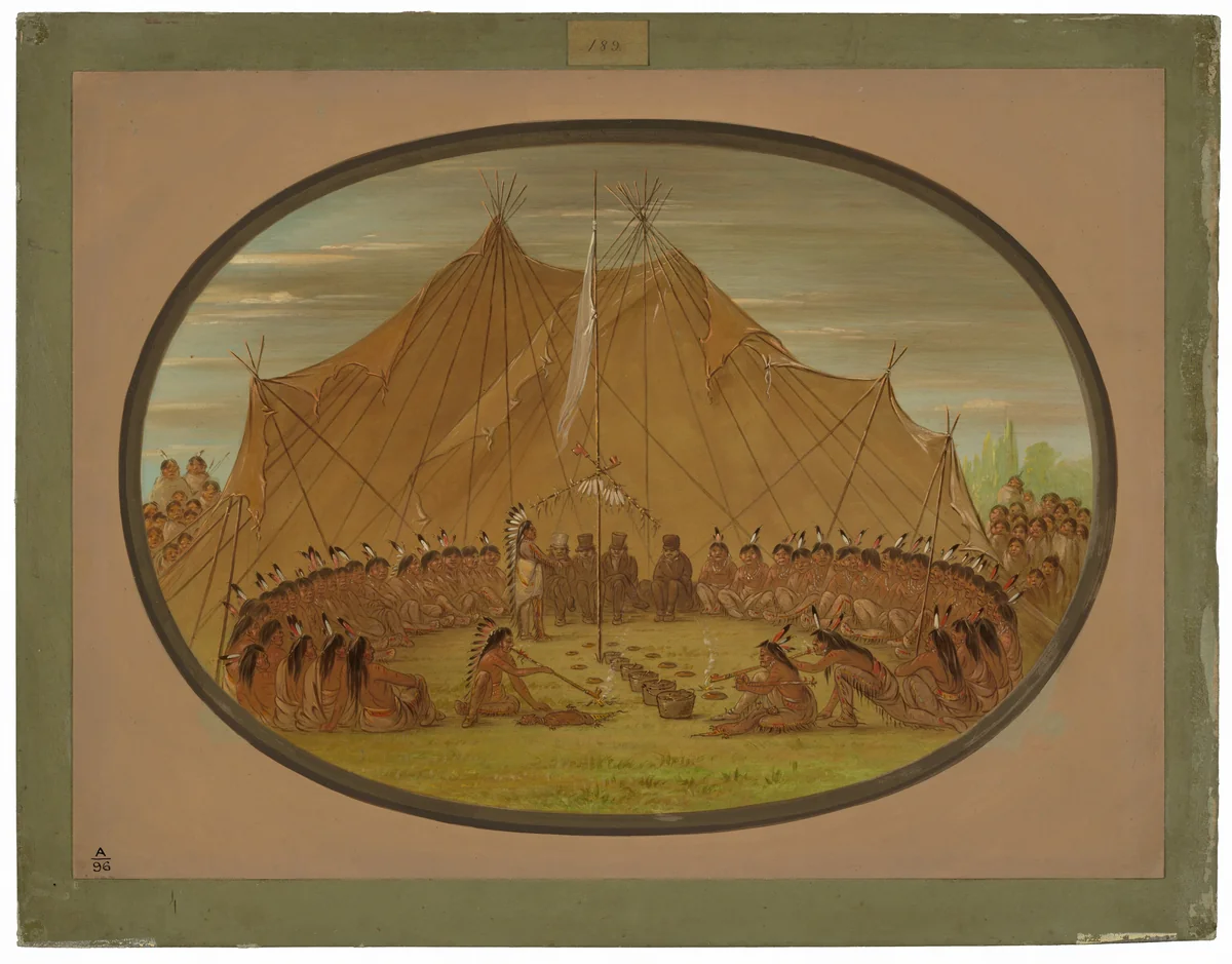 A Dog Feast - Sioux by George Catlin, painting, 1861-1869