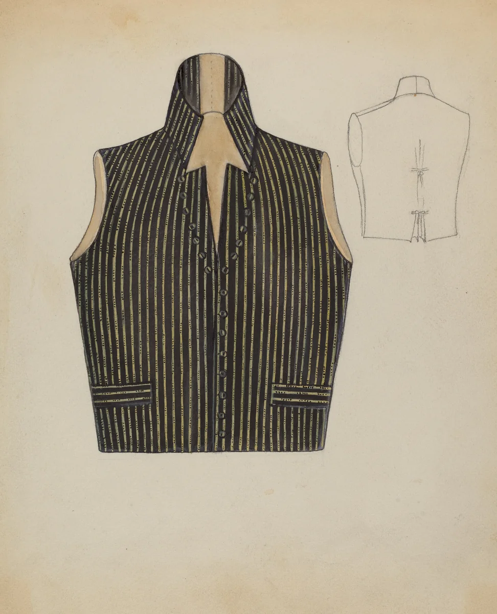 Waistcoat by Jean Peszel, index of american design, 1937