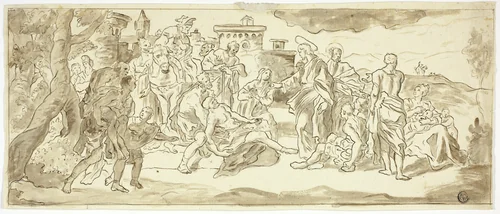 Christ Healing the Lame Man by Francesco Solimena, drawing, 1677-1800