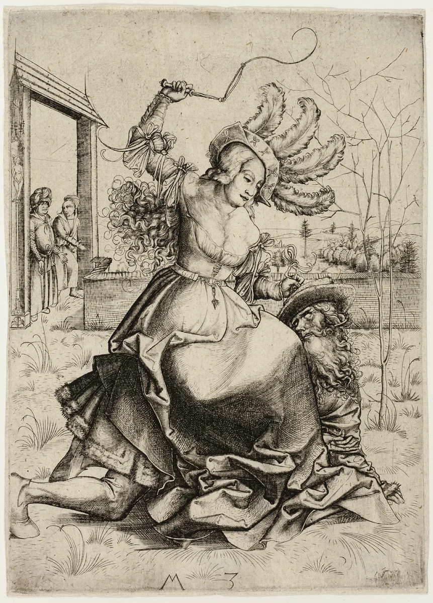 Aristotle and Phyllis by Master M.Z., print, 1495-1505