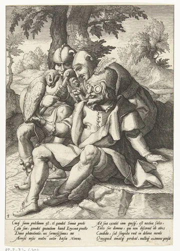 Elk meent zijn uil een valk te zijn by Unknown, print, 1590-1594