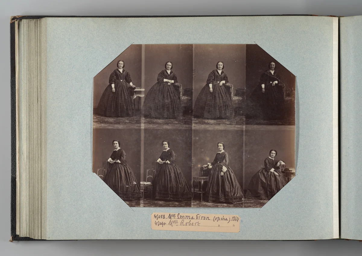 Mlle Emma Piron; Mlle Robert by André Adolphe-Eugène Disdéri, photograph, 1864