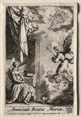The Annunciation by Jacques Callot, print, 1633-1635