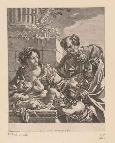 Heilige Familie met Maria het Kind zogend by Henri Picquot, print, 1635-1645