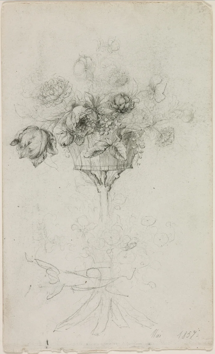 Vase of Flowers by Pierre-Auguste Renoir, print, 1857