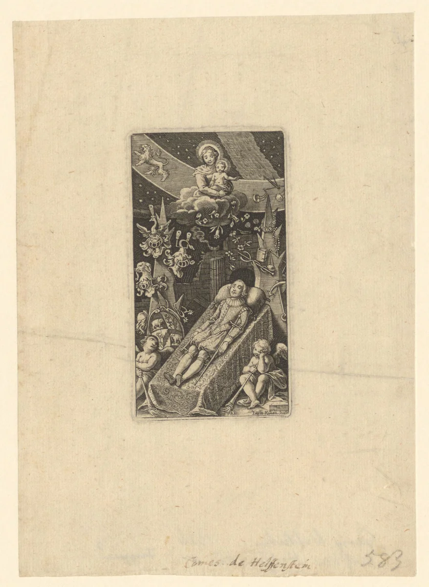 Doodsportret van Georg Wilhem Graaf von Helfenstein by Unknown, print, 1589-1637