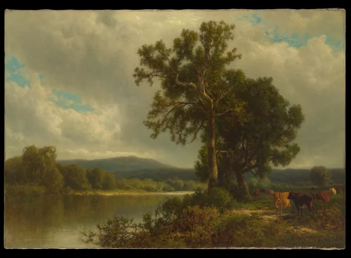 Scene at Napanoch by William Hart, artwork, 1883