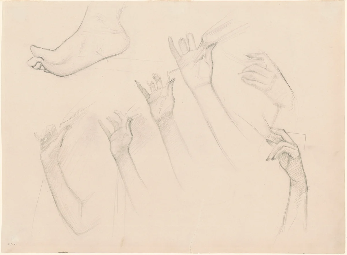 Studies for "Fumee d'Ambre Gris" by John Singer Sargent, drawing, 1880