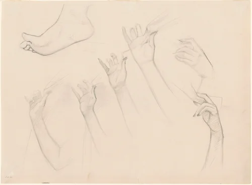 Studies for "Fumee d'Ambre Gris" by John Singer Sargent, drawing, 1880