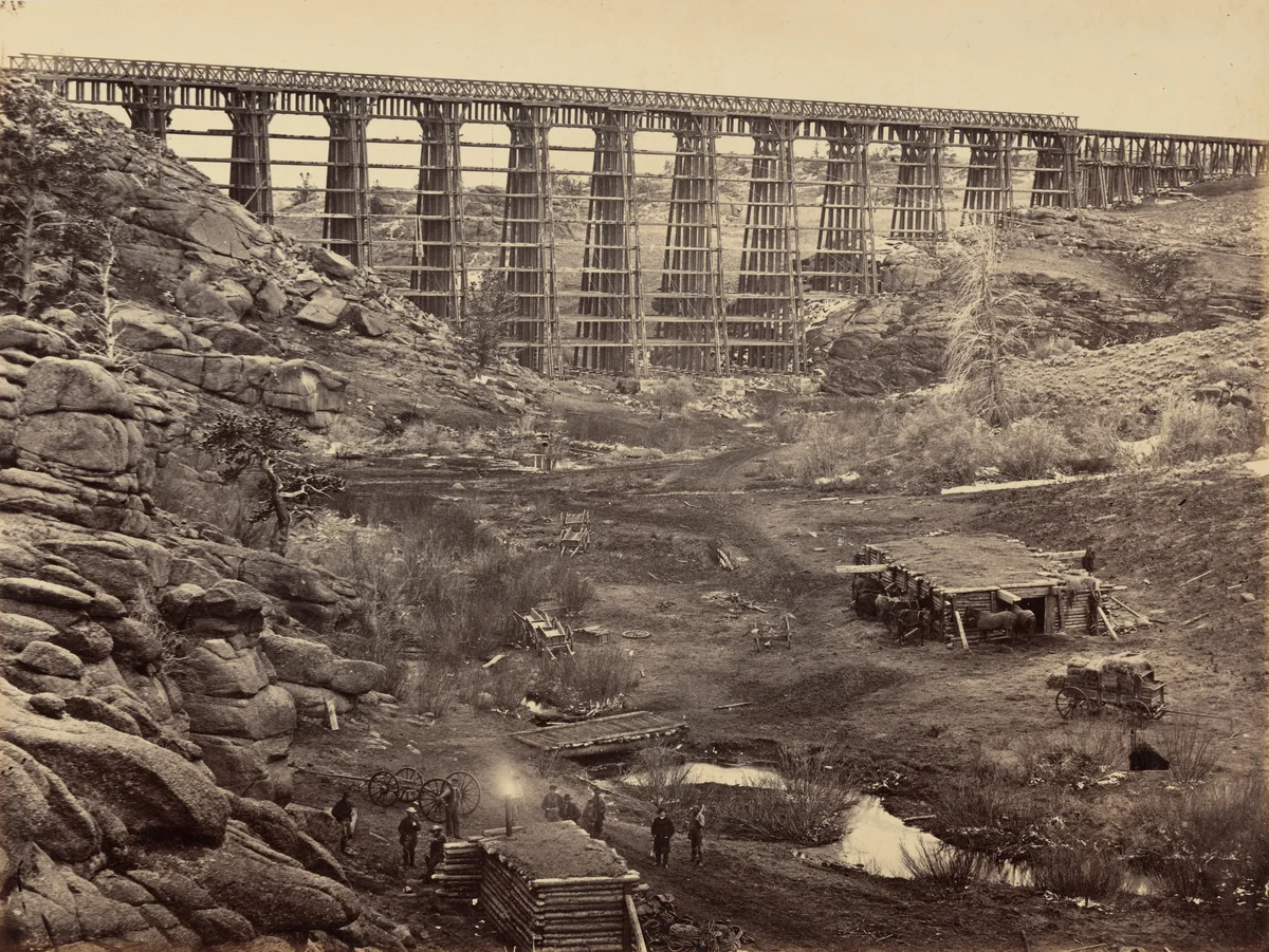 Plate 8. Dale Creek Bridge, from Above by Andrew Joseph Russell, photograph, 1869