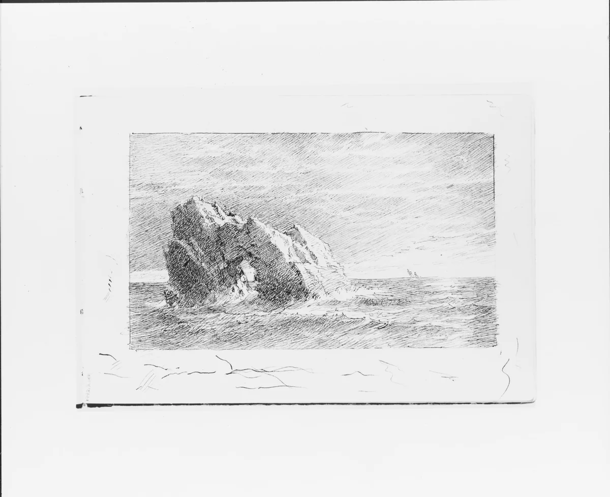 Seascape with Rocks (from Sketchbook VII) by William Trost Richards, artwork, 1886