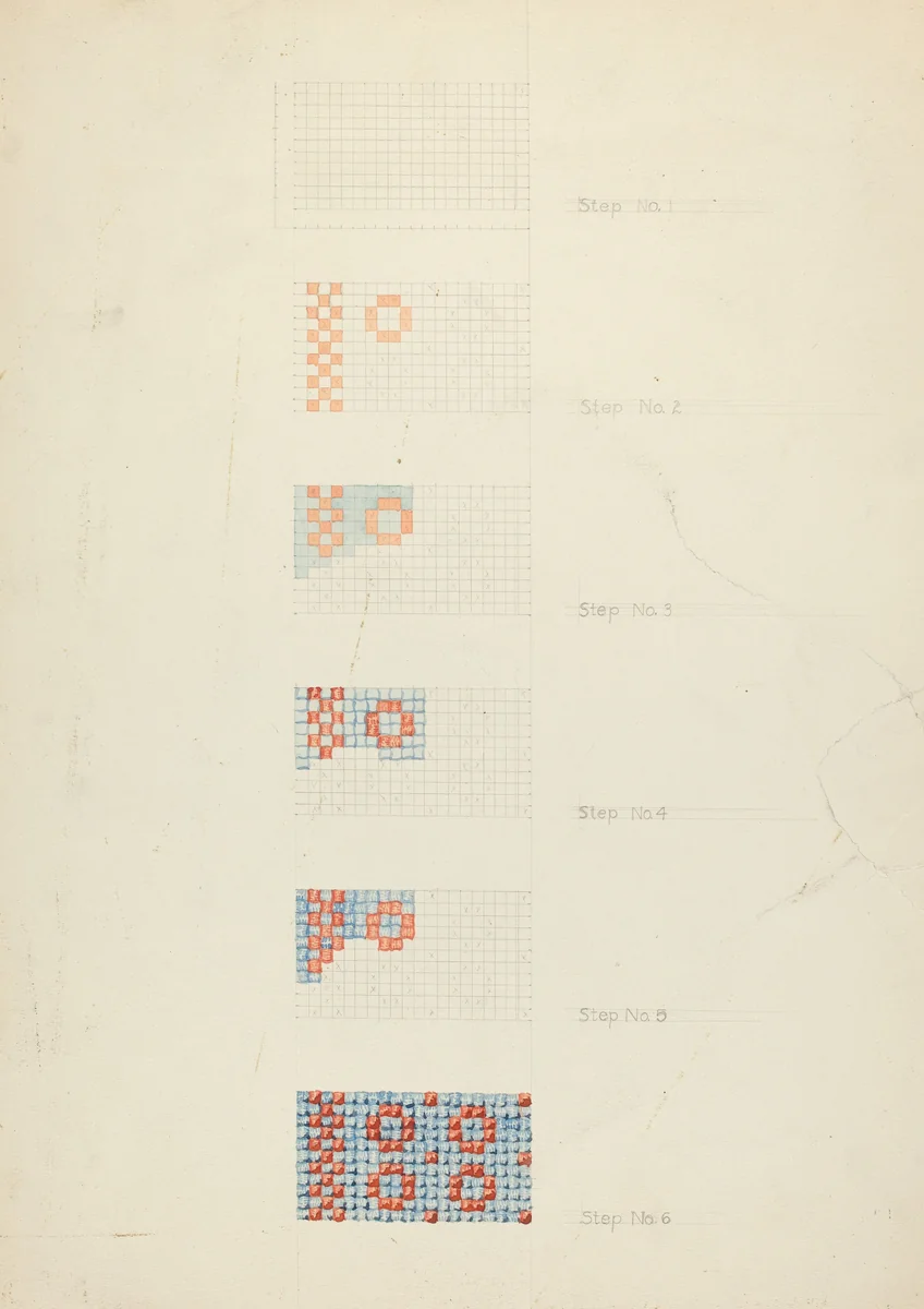 Textile: Technique Demonstration by American 20th Century, index of american design, 1935-1942