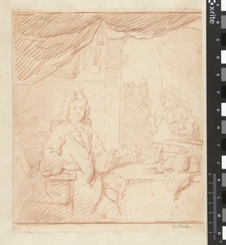 Portret van een koopman by Godfried Schalcken, drawing, 1653-1706