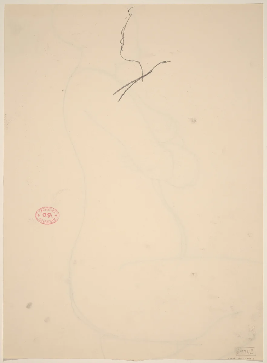Untitled [sketch of a profile] [verso] by Richard Diebenkorn, drawing, 1955-1967