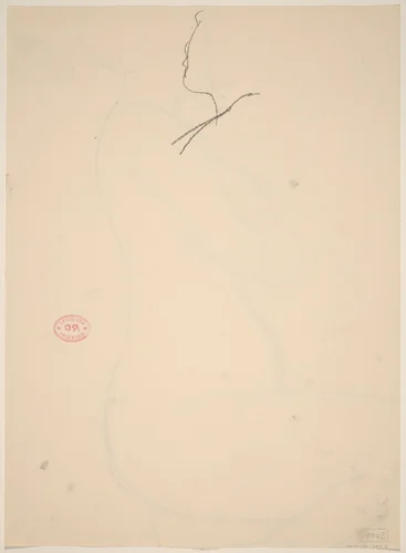 Untitled [sketch of a profile] [verso] by Richard Diebenkorn, drawing, 1955-1967