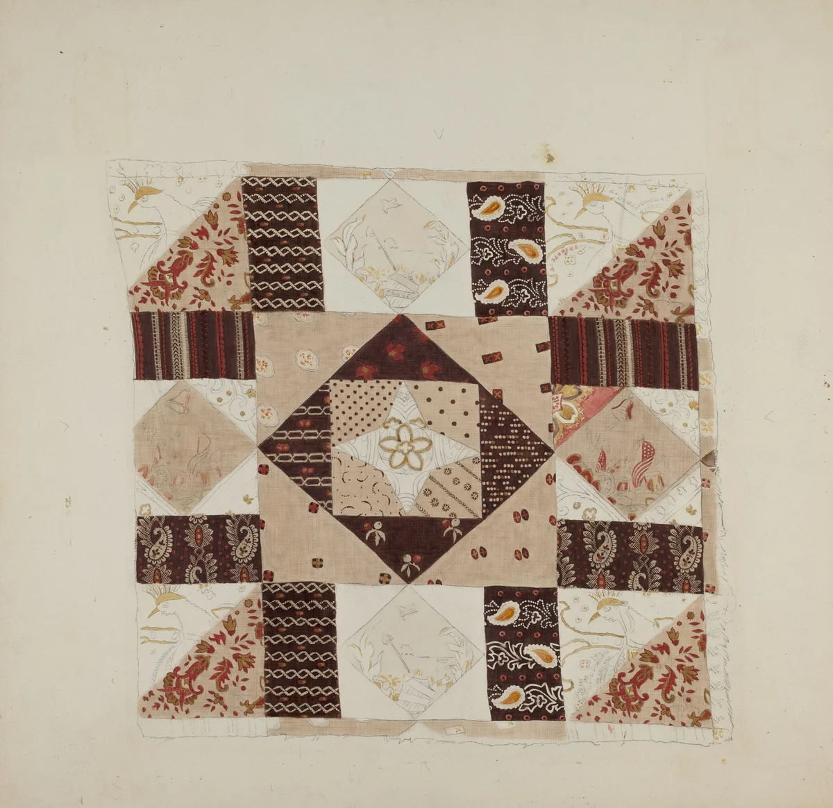Printed Cotton (Quilt) by John Tubrant, index of american design, 1935-1942