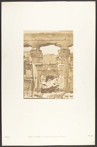 Temple de Kalabcheh - Entre colonnement médial du Pronaos by Maxime Du Camp, photograph, 1850