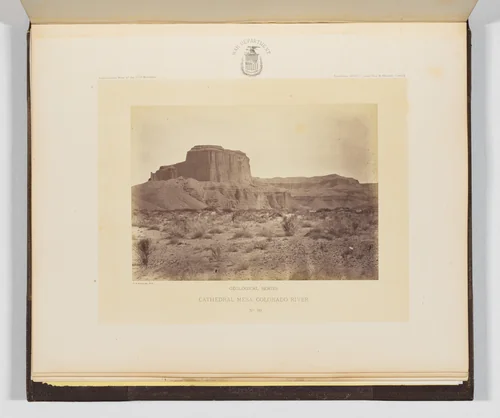 Cathedral Mesa, Colorado River by Timothy O'Sullivan, photograph, 1871