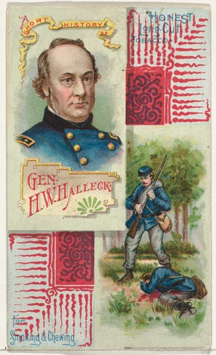 A Short History: General Henry W. Halleck, from the Histories of Generals series (N114) issued by W. Duke, Sons & Co. to promote Honest Long Cut Smoking and Chewing Tobacco by W. Duke, Sons & Co., print, 1888