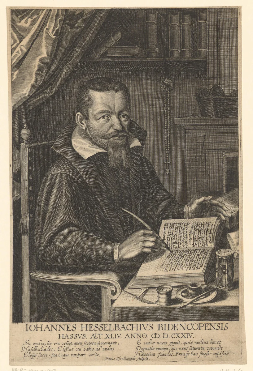 Portret van Johann Hesselbach by Unknown, print, 1578-1630