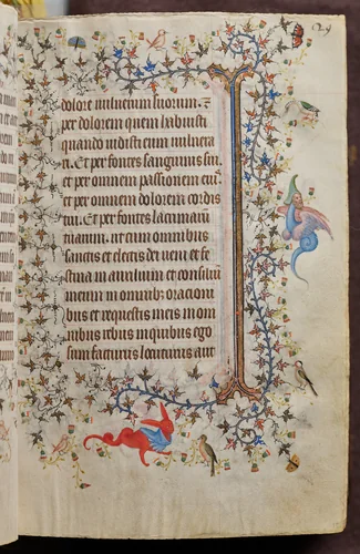 Hours of Charles the Noble, King of Navarre (1361-1425): fol. 15r, Text by Master of the Brussels Initials and Associates, book, 1400-1410