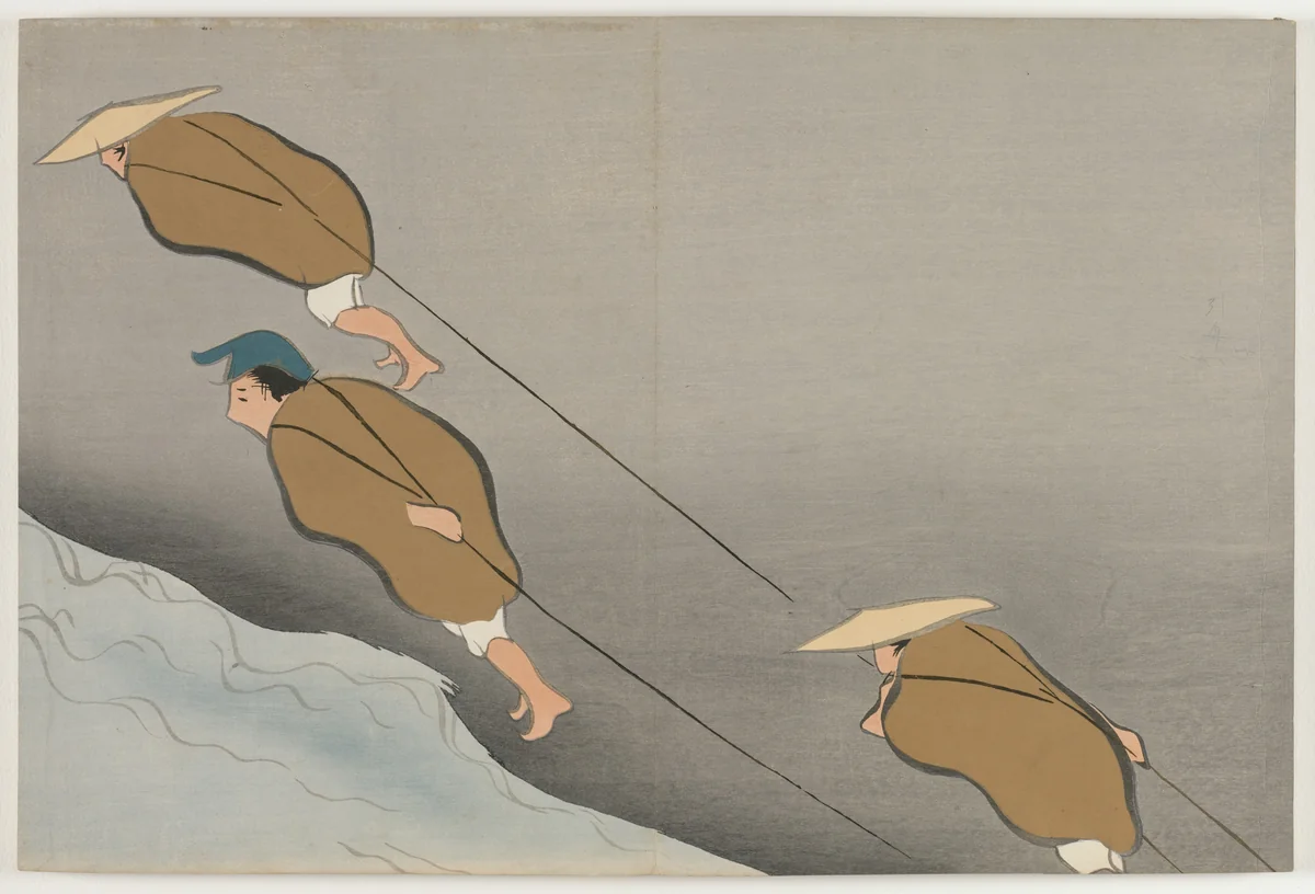 Flowers of a Hundred Worlds (Momoyogusa): Tugging Boats (Hikibune) by Kamisaka Sekka, book, 1909-1910