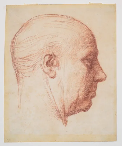 Profile of a Man by Alphonse Legros, drawing, 1876-1892