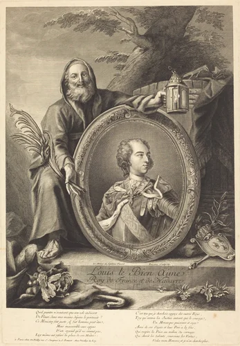 Louis le Bien Aime by Pierre-François Basan; Jean-Baptiste Lemoyne II, print, 1723-1797