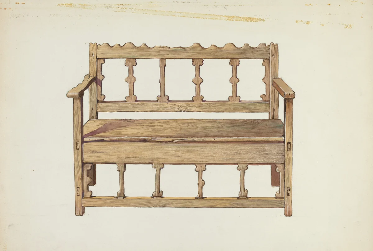 Bench by Dana Bartlett, index of american design, 1935-1942