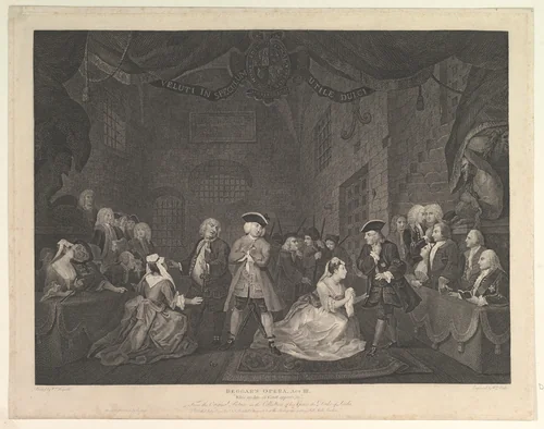 The Beggar's Opera, Act III by William Blake, print, 1790