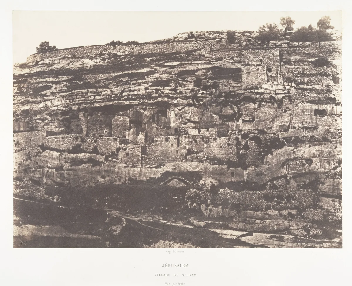 Jérusalem, Village de Siloam, Vue générale by Auguste Salzmann, photograph, 1854-1859