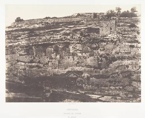 Jérusalem, Village de Siloam, Vue générale by Auguste Salzmann, photograph, 1854-1859
