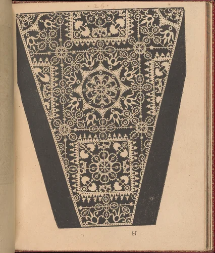 Les Singuliers et Nouveaux Portraicts... page 29 (recto) by Federico de Vinciolo, book, 1588