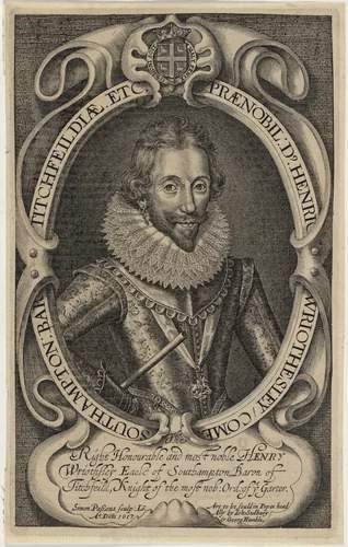 Henry Wriothersley, Third Earl of Southampton by Simon van de Passe, print, 1617
