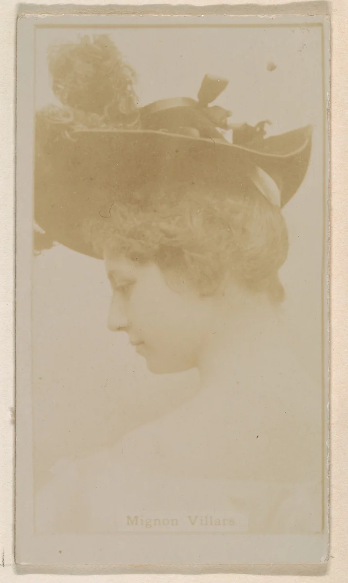 Mignon Villars, from the Actresses series (N245) issued by Kinney Brothers to promote Sweet Caporal Cigarettes by Kinney Brothers Tobacco Company, photograph, 1890