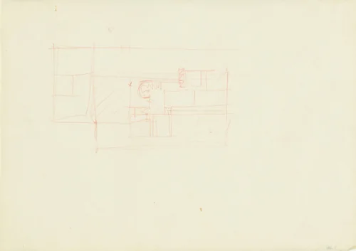 Tugendhat House, Brno, Czech Republic, Upper-floor plan, Sketch by Ludwig Mies van der Rohe, mies van der rohe archive, 1928