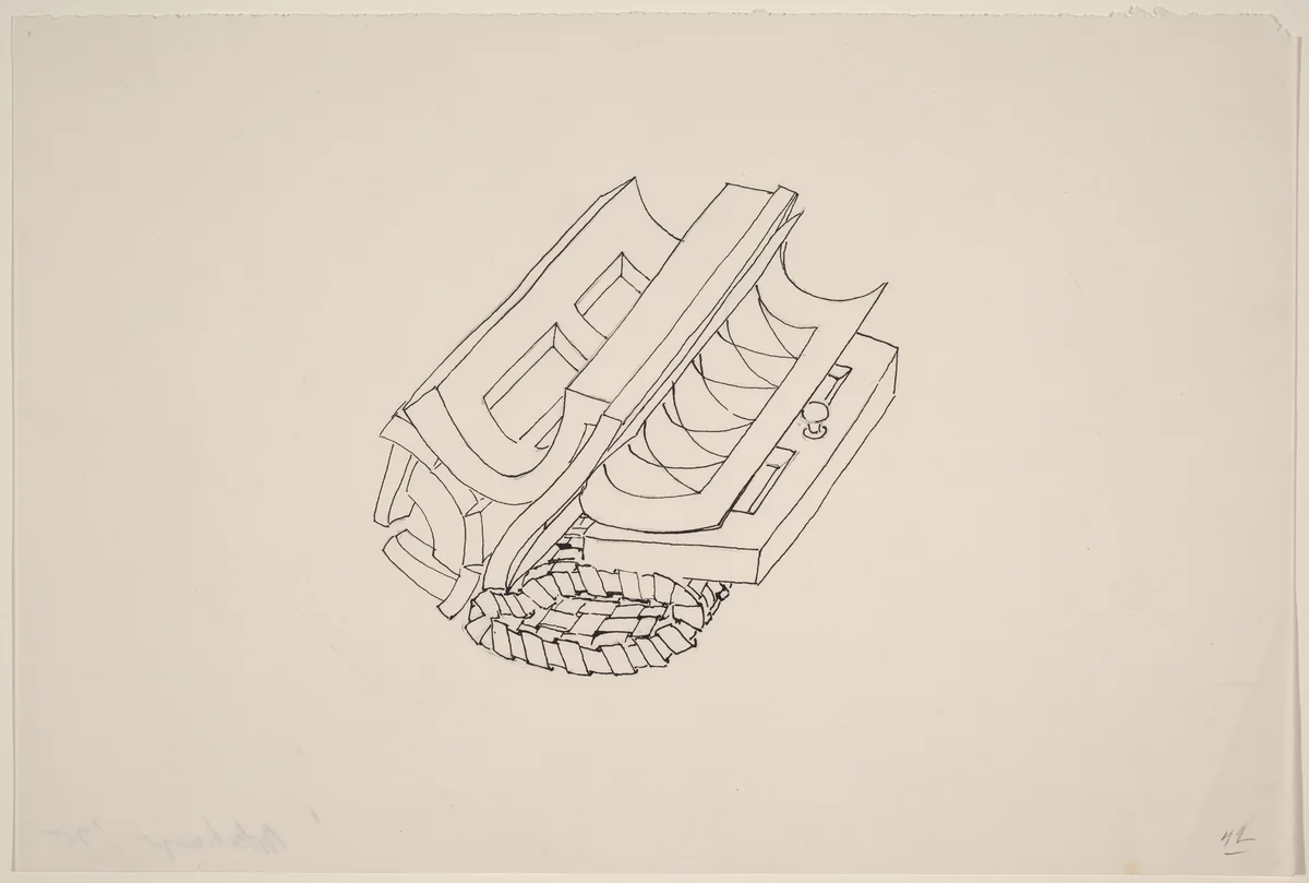 Basket, Table, Door, Window, Mirror, Rug #43 by Richard Artschwager, drawing, 1975