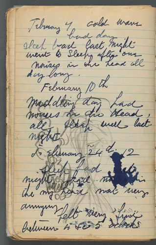 Sketchbook, page 024: Notes by Maurice Prendergast, book, 1905-1910