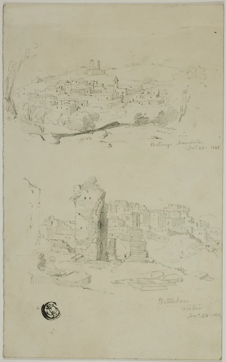 Views of Bethany and Bethlehem by Francis Vyvan Jago Arundale, drawing, 1800-1899