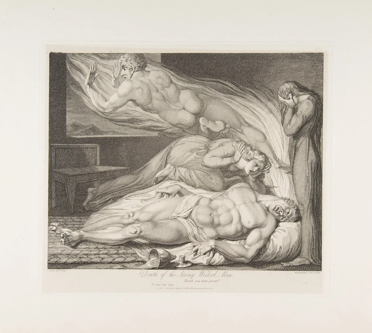Death of the Strong Wicked Man, from "The Grave," a Poem by Robert Blair by William Blake, print, 1813