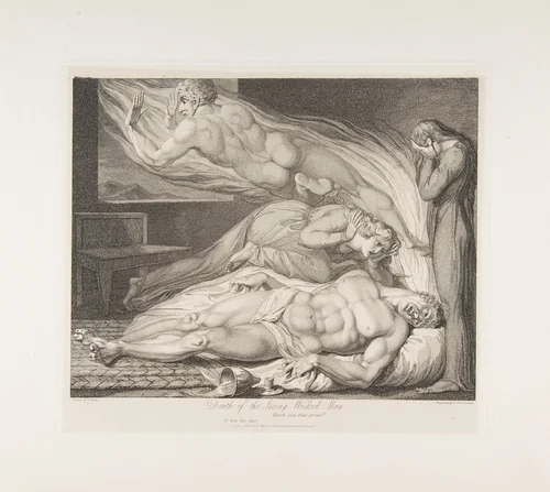 Death of the Strong Wicked Man, from "The Grave," a Poem by Robert Blair by William Blake, print, 1813
