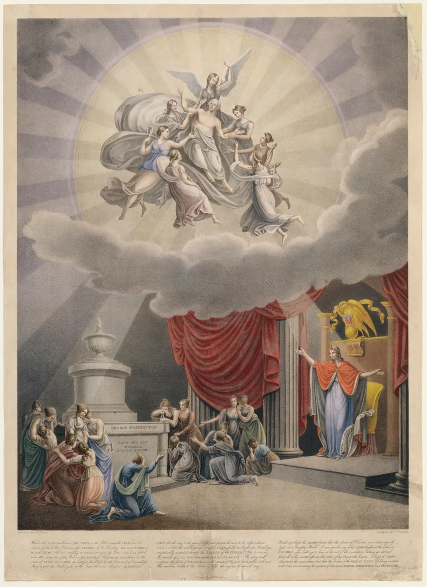 Apotheosis of George Washington by Heinrich Weishaupt, print, 1830-1850