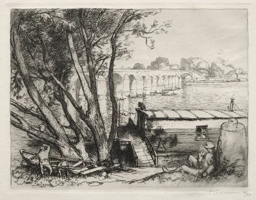 Le Pont de Poissy by Auguste Louis Lepère, print, 1917