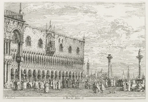 Views: The Stone of Proclamation at Venice by Antonio Canaletto, print, 1735-1746