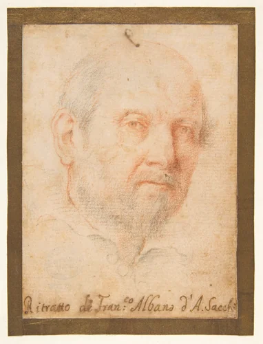 Portrait of a Man: Francesco Albani ? by Andrea Sacchi, drawing, 1599-1661