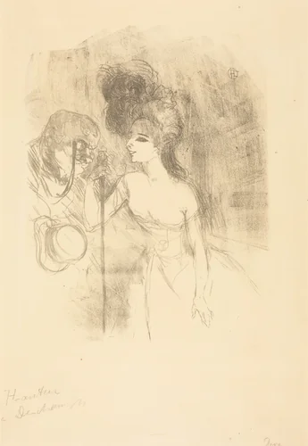 Anna Held and Baldy (Anna Held et Baldy) by Henri de Toulouse-Lautrec, print, 1896