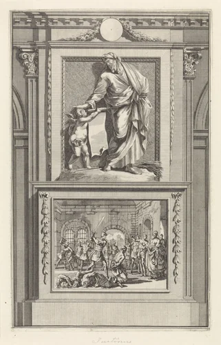 H. Justinus de Filosoof, apologeet by Jan Luyken, print, 1698