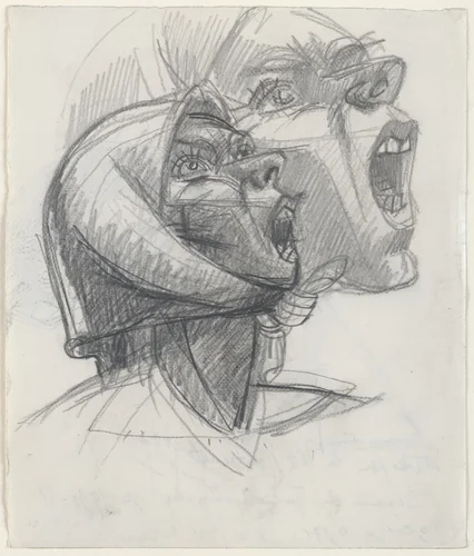 Study for Head of Montserrat Crying No. 2 by Julio González, drawing, 1941