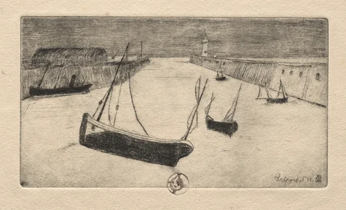 Six Etchings: Tréport by Paul Gachet, print, 1895
